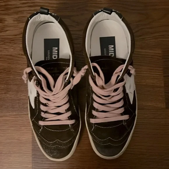Super Cute Pink and Brown Golden Goose Midstar sneakers